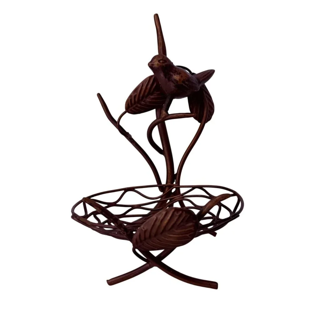 Bird Branch Nest Copper‎ Candle Holder French Country Centerpiece